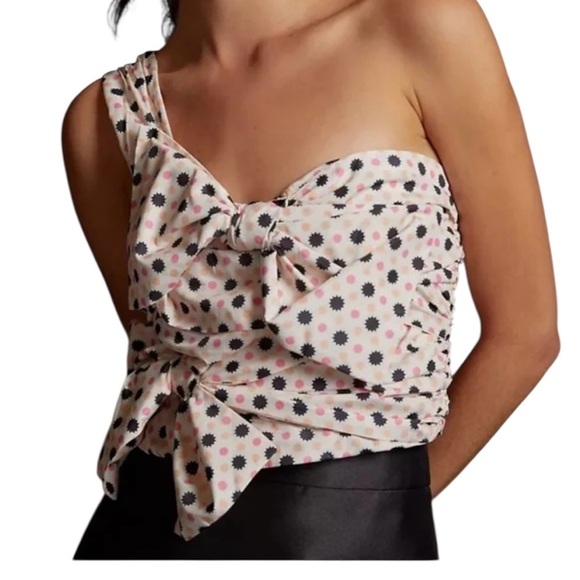 Anthropologie Asymmetrical Sleeveless Top in White and Cream - Picture 1 of 7